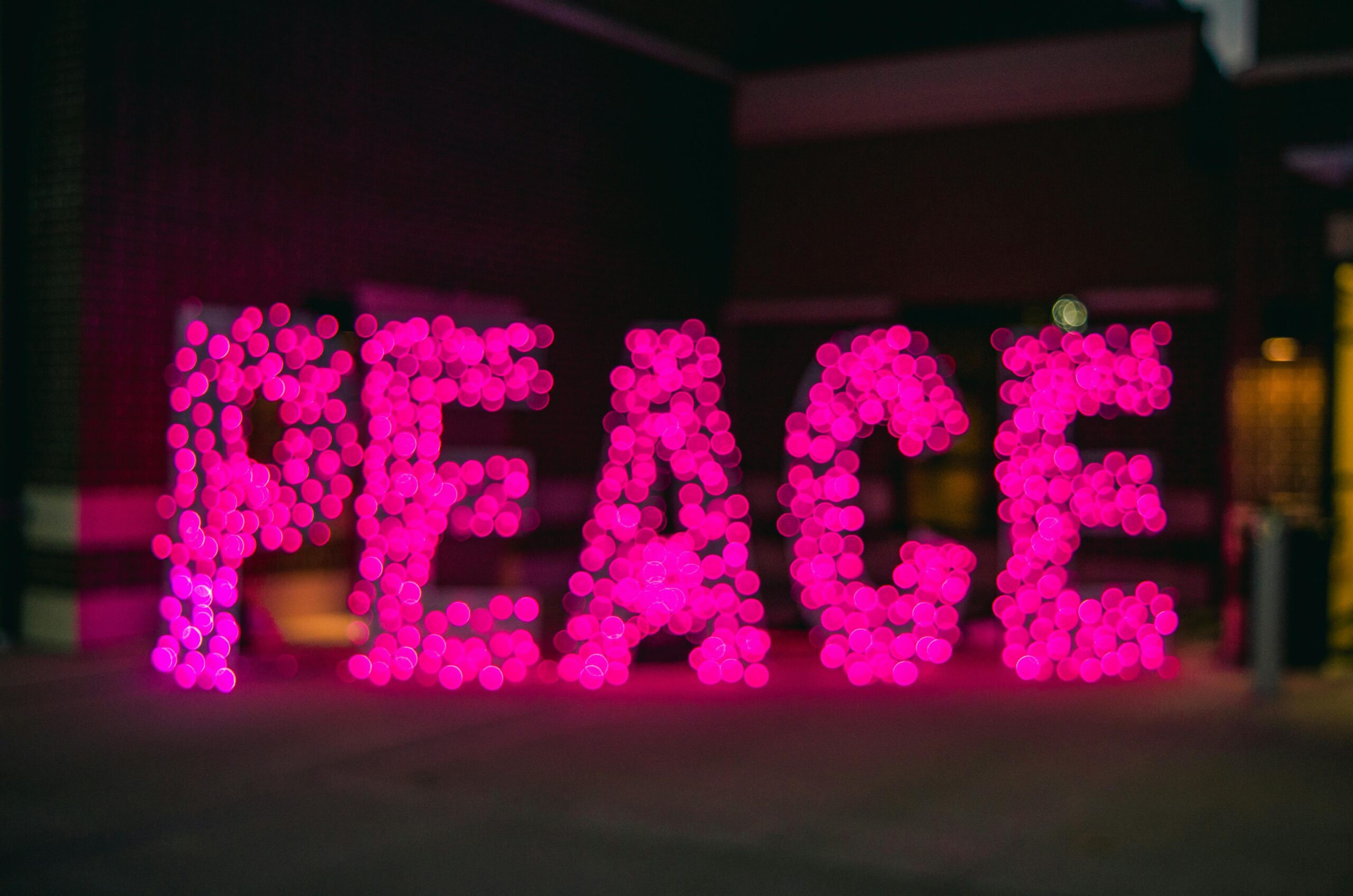 Pink Peace Light Sign